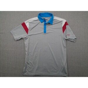 Callaway Golf Polo Shirt Adult Medium Grey Opti-Dri Sport Shirt for Golfing